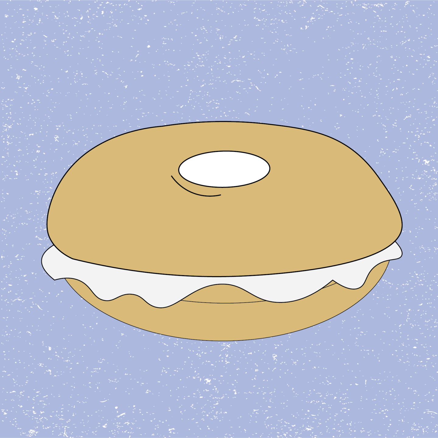 Bagel plain with cream cheese (Graphic)